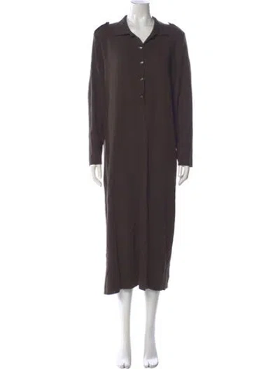 Pre-owned Marina Rinaldi Midi Length Dress In Brown