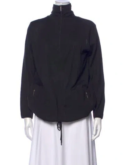 Pre-owned Marina Rinaldi Mock Neck Long Sleeve Sweatshirt In Black
