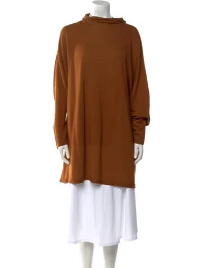 Pre-owned Marina Rinaldi Mock Neck Sweater In Orange