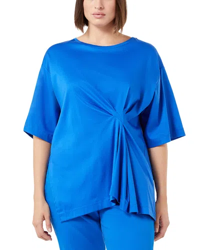 Marina Rinaldi Moschea Gathered Tee In Cornflower