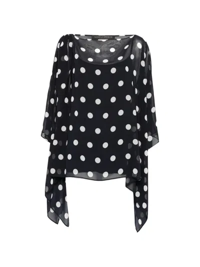 Marina Rinaldi Mreeditti Polka-dot Blouse In Black