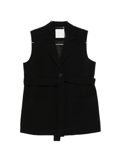 Marina Rinaldi Mrnanta Belted Sleeveless Gilet In Black