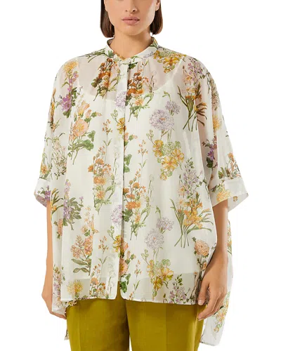 Marina Rinaldi Mrnpaniere White Oversized Blouse In Multi