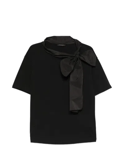 Marina Rinaldi Mrnwhisky Bow-detail T-shirt In Black