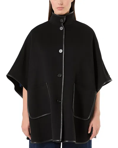 Marina Rinaldi Mrsbaita Cape Jacket In Black