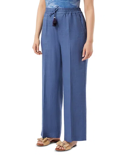 Marina Rinaldi Mrscomma Linen Pants In Blue