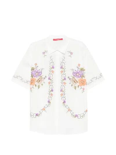 Marina Rinaldi Mrsemblema Floral Shirt In White