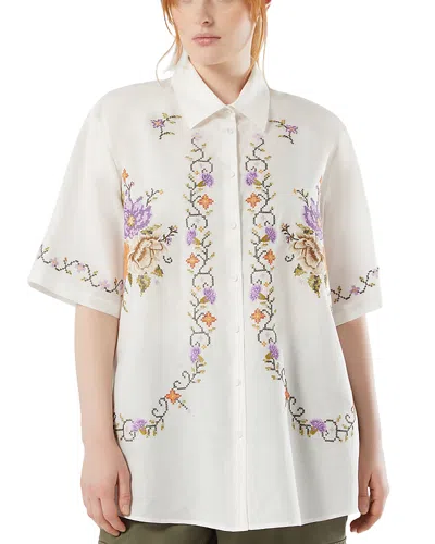 Marina Rinaldi Mrsemblema Ivory Shirt In White