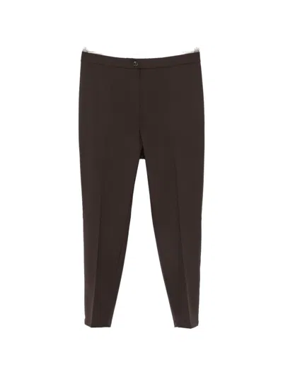 Marina Rinaldi Mrsgiro Pressed-crease Slim-fit Trousers In Brown