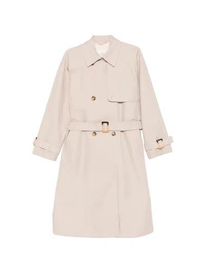 Marina Rinaldi Mrspatto Buttoned Belted Coat In Neutral