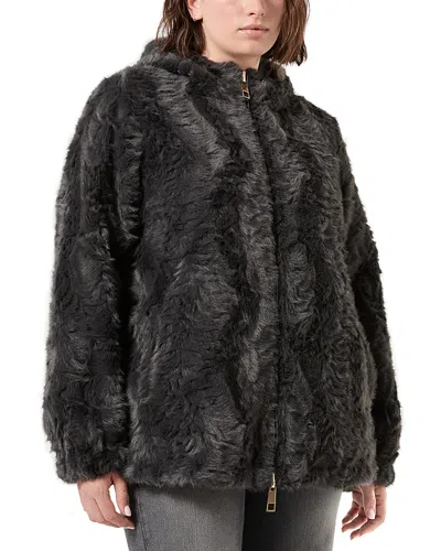 Marina Rinaldi Mrstesoro Faux Fur Reversible Jacket In Black