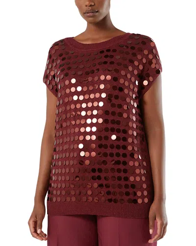 Marina Rinaldi Mrsvisone Sequin Top In Brown