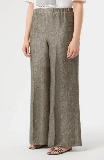 Marina Rinaldi Naccenni Linen Wide Leg Pants In Gray