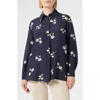 Marina Rinaldi Uscita Navile Silk Shirt In Blue