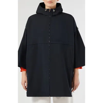 Marina Rinaldi Nero Water Repellent Rain Coat In Blue