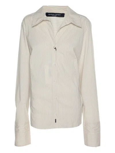 Pre-owned Marina Rinaldi Striped Shirt In Neutral