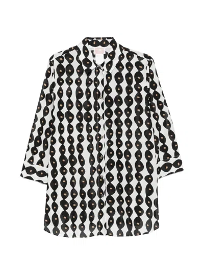 Marina Rinaldi Nnwgiostra Geometric-pattern Shirt In White