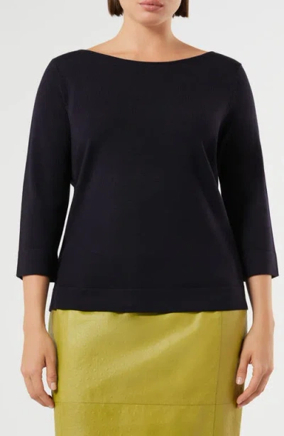 Marina Rinaldi Noca Virgin Wool Sweater In Black