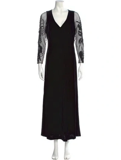 Pre-owned Marina Rinaldi Nylon Long Dress In Black