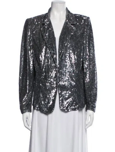 Pre-owned Marina Rinaldi Nylon Patterned Evening Jacket In Grey