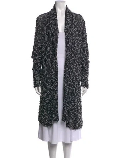 Pre-owned Marina Rinaldi Nylon Patterned Sweater In Black