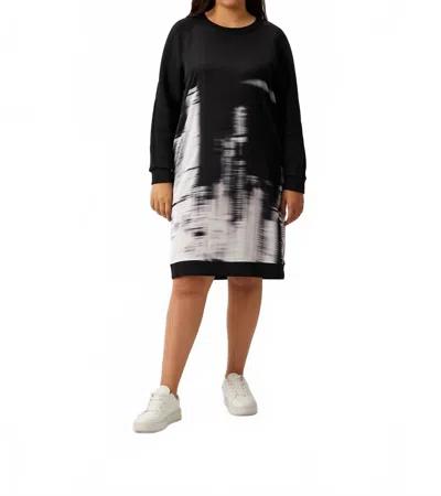 Marina Rinaldi Occitano Sport Jersey Dress In Black/white