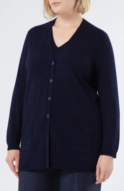 Marina Rinaldi Olona Cashmere Cardigan In Blue