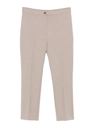 Marina Rinaldi Ombrina Pleated Trousers In Neutral