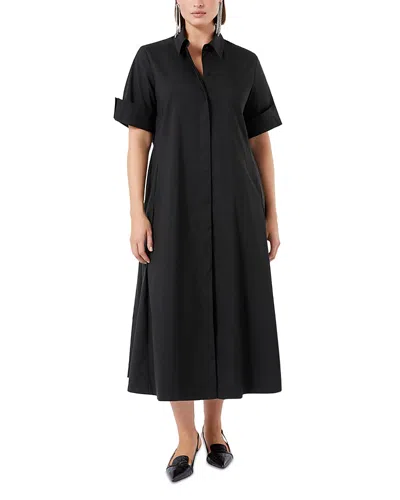 Marina Rinaldi Ometto Shirtdress In Black