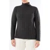 Marina Rinaldi Onde Virgin Wool Turtleneck Sweater In Gray