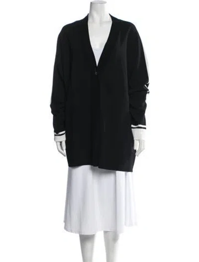 Pre-owned Marina Rinaldi Open Front Sweater In Black