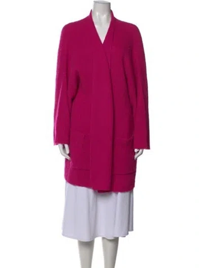 Pre-owned Marina Rinaldi Open Front Sweater In Pink