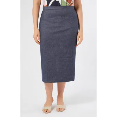 Marina Rinaldi Ottanta Cotton Blend Skirt In Blue