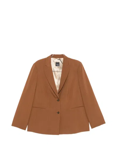 Marina Rinaldi Padana Single-breasted Peak-lapels Blazer In Brown