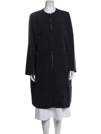 Pre-owned Marina Rinaldi Patterned Coat In Blue