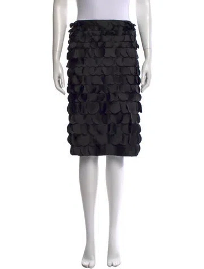 Pre-owned Marina Rinaldi Patterned Knee-length Skirt In Black