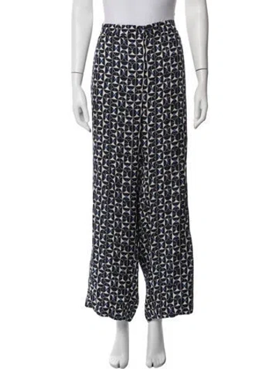 Pre-owned Marina Rinaldi Patterned Wide Leg Pants W/ Tags In Blue