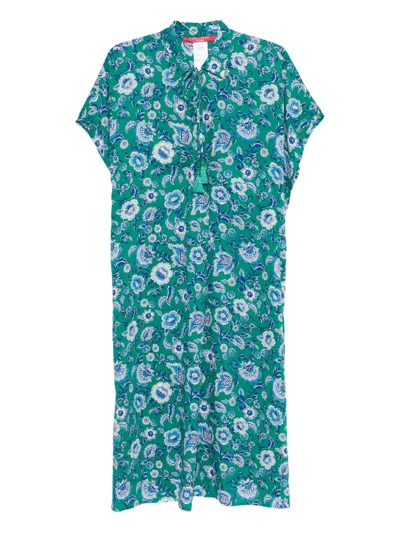Marina Rinaldi Pesaro Floral-print Dress In Green