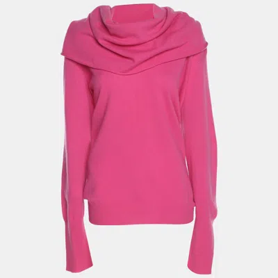 Pre-owned Marina Rinaldi Pink Knit Full Sleeve Sweater L