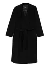 Marina Rinaldi Pirano Belted Pocket Coat In Black