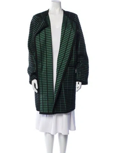 Pre-owned Marina Rinaldi Plaid Print Coat W/ Tags In Green
