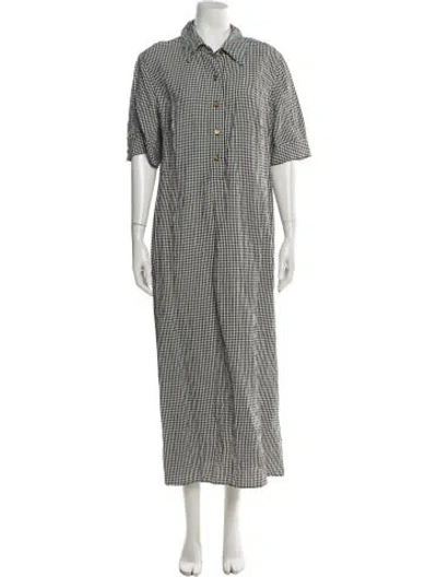 Pre-owned Marina Rinaldi Plaid Print Long Dress In Multi