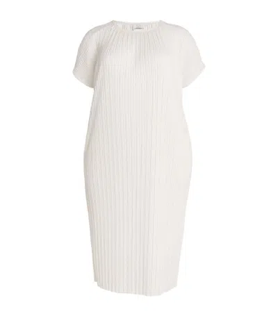 Marina Rinaldi Pleated Midi Dress In White