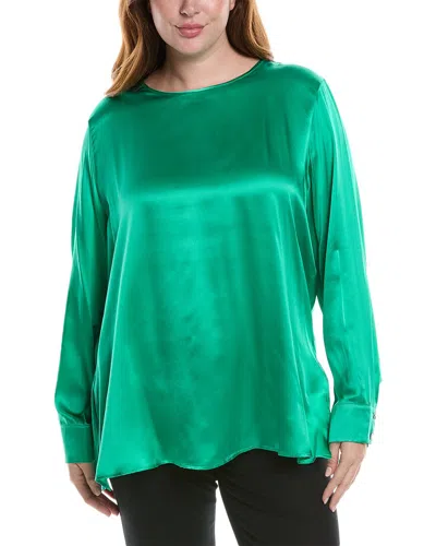 Marina Rinaldi Plus Balzare Silk Shirt In Green