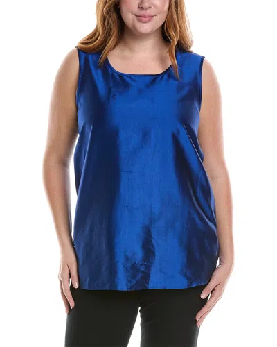 Marina Rinaldi Plus Bamby Silk Top In Blue