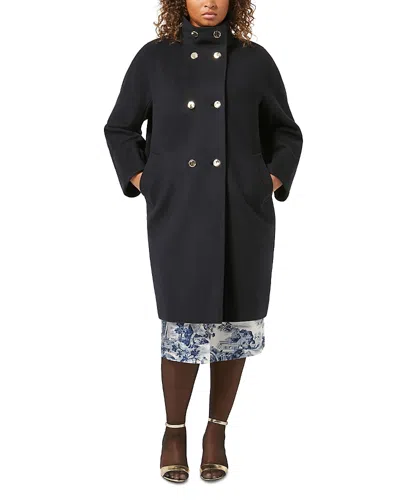 Marina Rinaldi Plus Baschi Coat In Midnight Blue