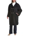 Marina Rinaldi Plus Baschi Wool Coat In Black