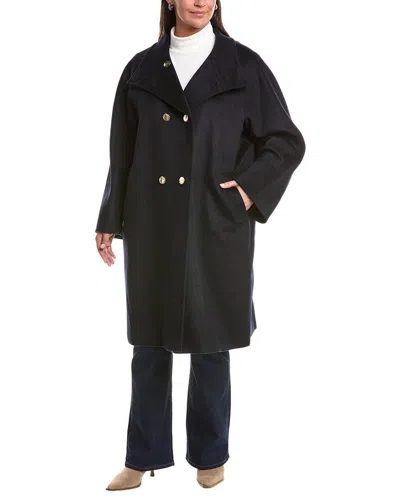 Marina Rinaldi Plus Baschi Wool Coat In Black