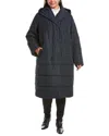 Marina Rinaldi Plus Colleg Quilted Coat In Blue