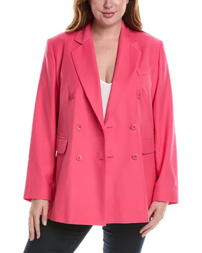 Marina Rinaldi Plus Double-breasted Blazer In Pink